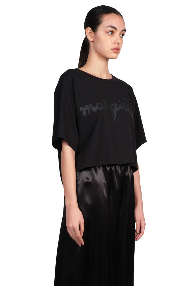 MM6 Black Logo Cropped T-Shirt