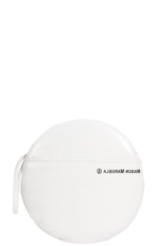 MM6 White Round Clutch Bag