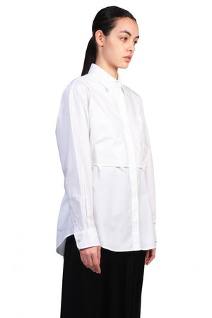 MM6 White Waist Cinching Bib Shirt