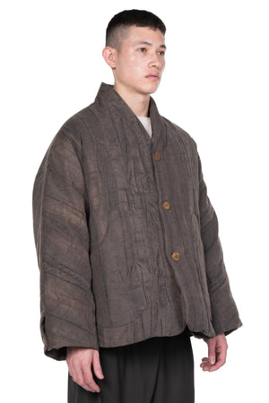 Mud Brown Padded Kimono Jacket