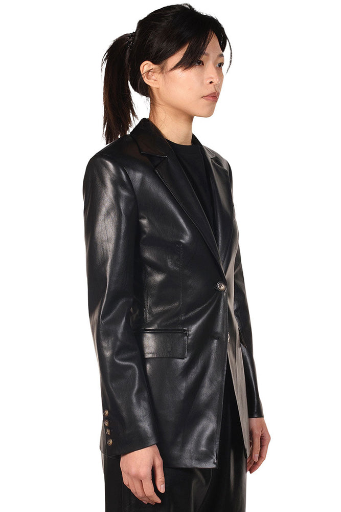 Nanushka Black Vegan Leather Blazer