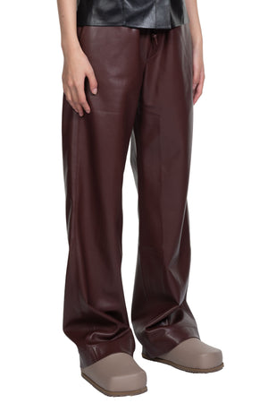 Nanushka Calie Alt-Leather Pants Plum Chutney