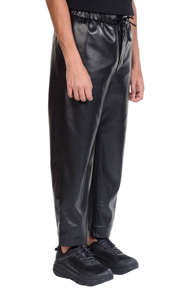 Nanushka Jain Vegan Leather Relaxed Pants Black