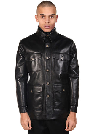 Nanushka Regenerated Leather Jacket Black