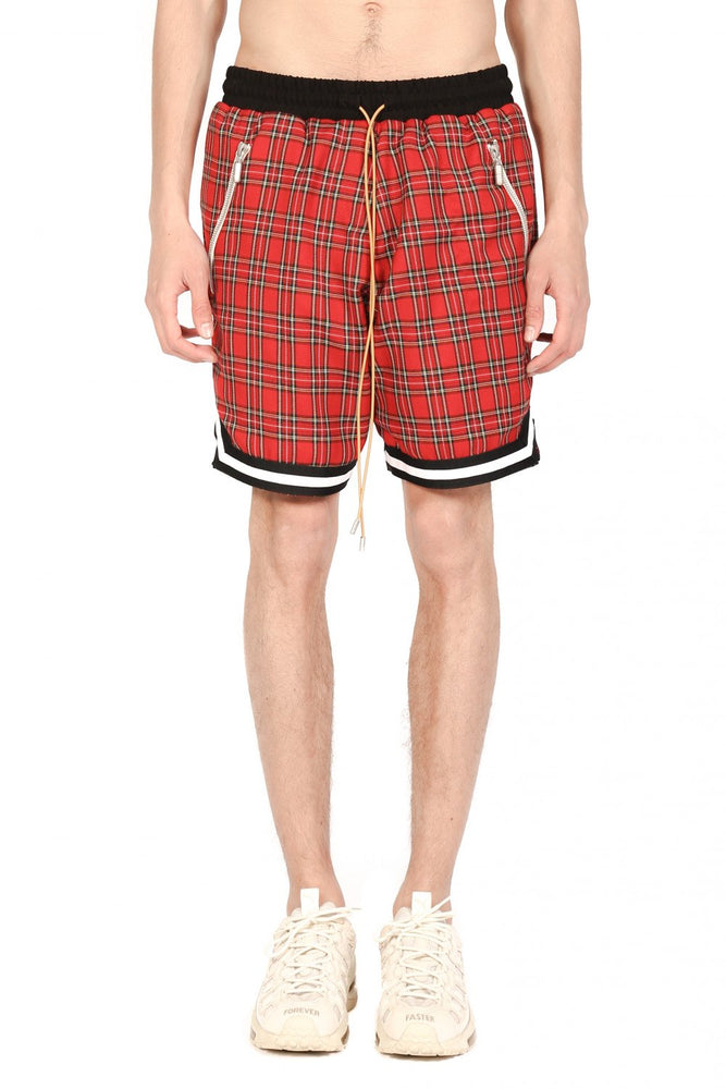 Rhude Red Plaid Shorts