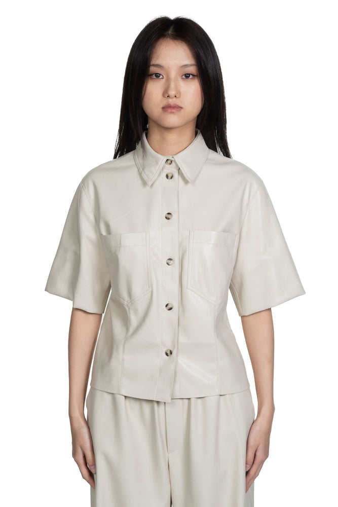 Nanushka Sabine Fitted Shirt Creme