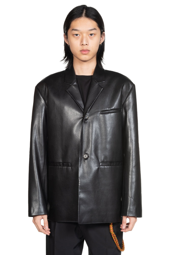 Nanushka Sanco OKOBOR Alt-Leather Jacket Black