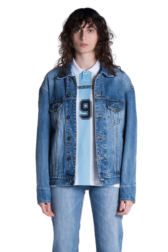 Sankuanz Stone Washed Logo Denim Jacket