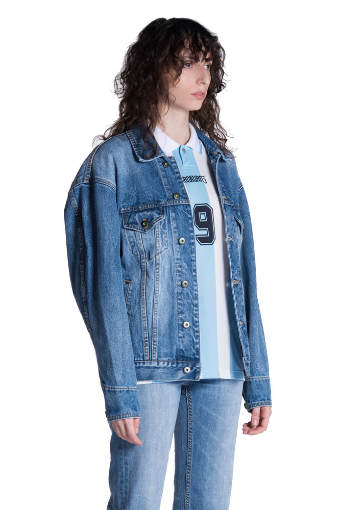 Sankuanz Stone Washed Logo Denim Jacket