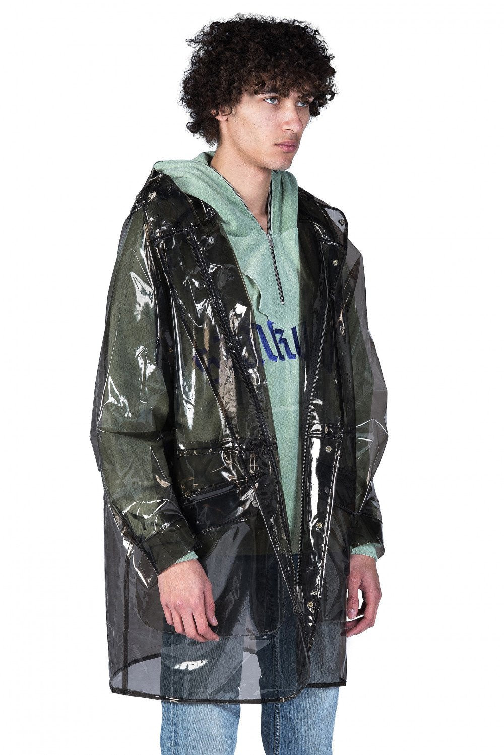 Sankuanz Transparent PVC Rain Coat for Men