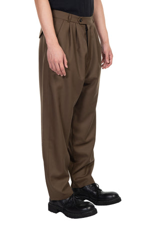 Two Pleated Pants Cropped V2 Brown