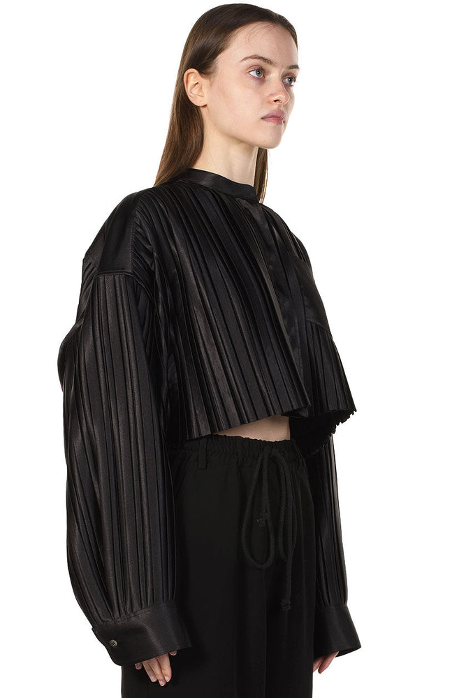 We11done Black Pleated Blouse