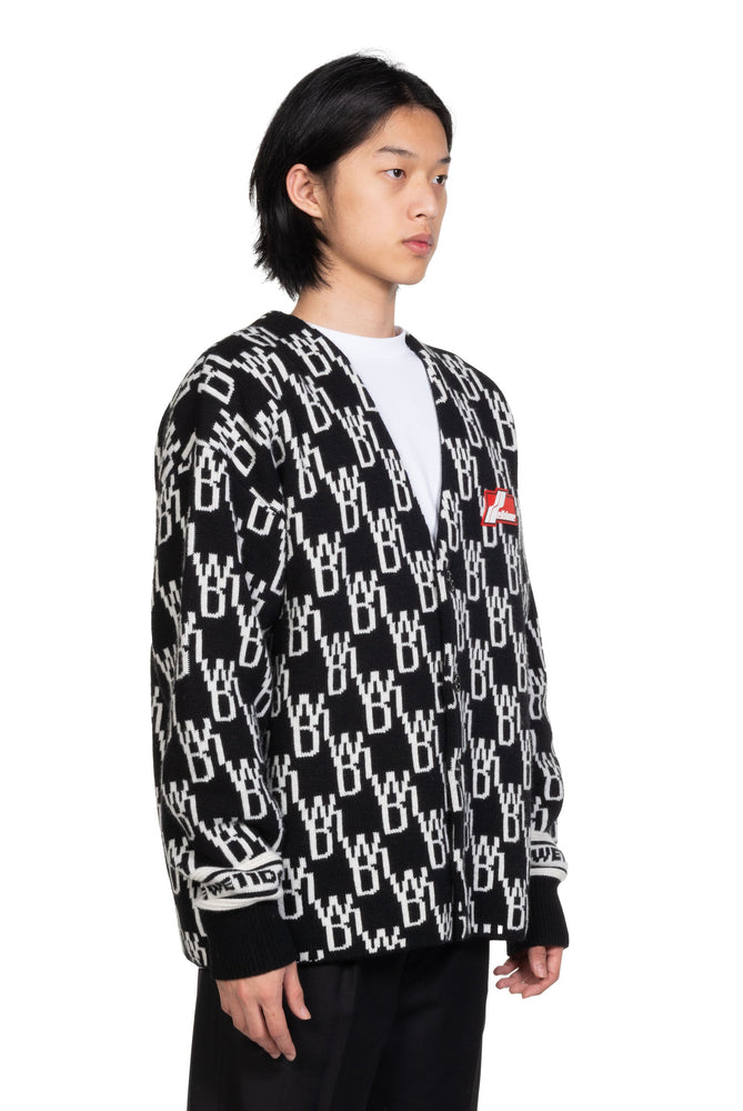 We11done Black WD1 Jacquared Cardigan