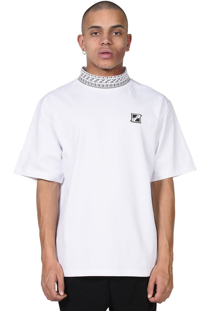 We11done White High Neck Logo T-shirt