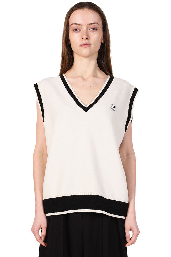We11done Ivory Knit Vest