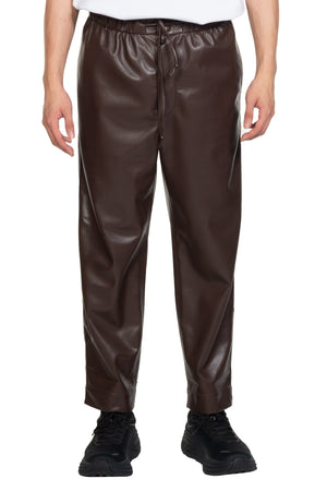 Nanushka Jain Vegan Leather Relaxed Pants Dark Brown