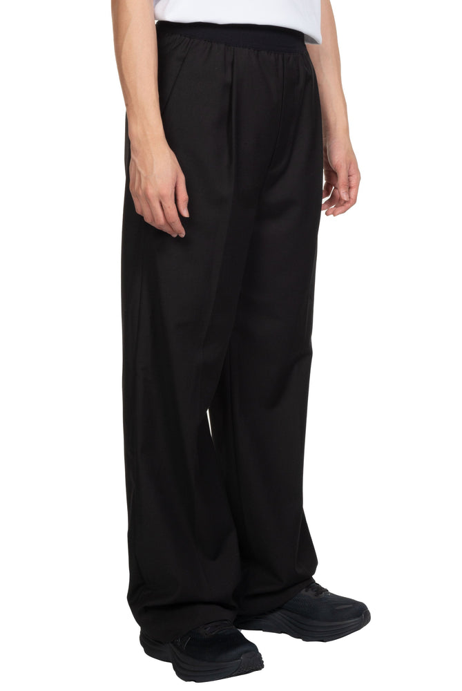 We11done Black WD Logo Trousers 