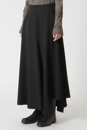 Wool Gabardine Asymmetric Skirt