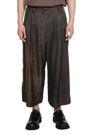 Ziggy Chen Copper Brown Pleated Extra Wide Leg Trousers
